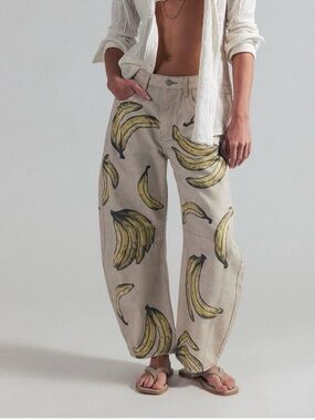 Free People We The Free Banana Good Luck Barrels NWT 27